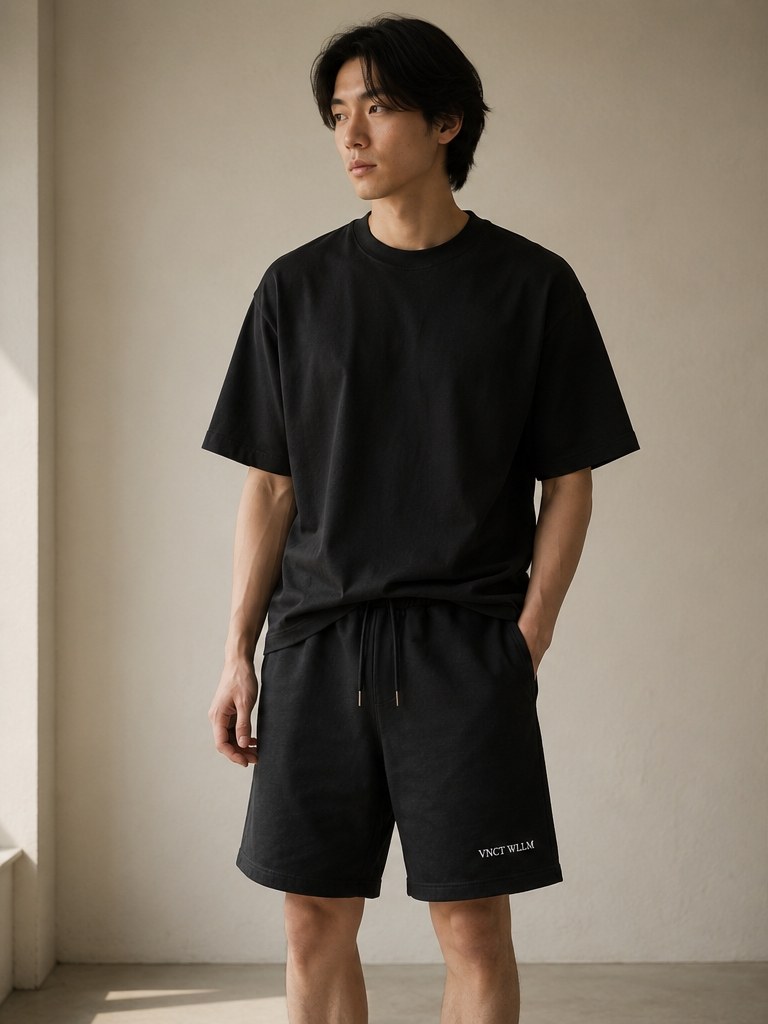 Élude - Shorts in black, worn front view